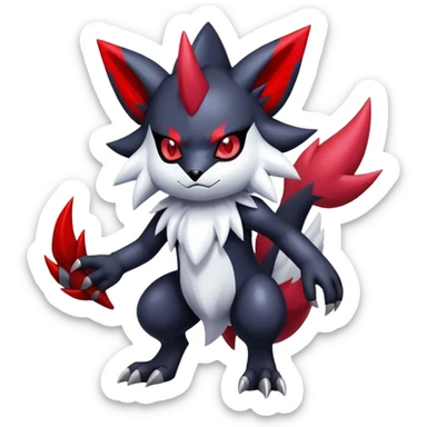 Cool Edgy Shiny Digimon-Weavile-Absol-Zorua-Zangoose-hybrid full body sticker