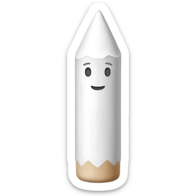 A piece of chalk as a person sticker