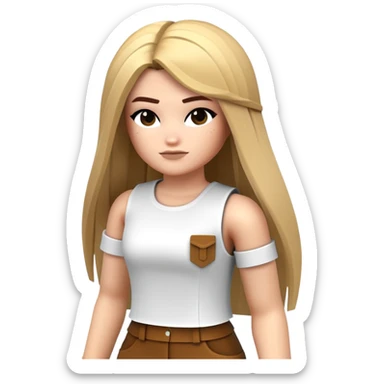 Roblox stylized baddie girl with blocky aesthetic, trendy outfit sticker