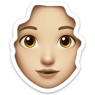 white girl with dark brown wavy long hair, freckles and dark eyes sticker