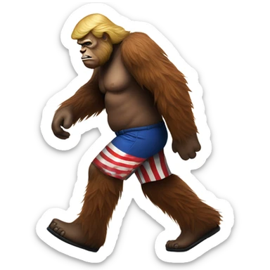 Patriotic Trump Sasquatch walking sticker