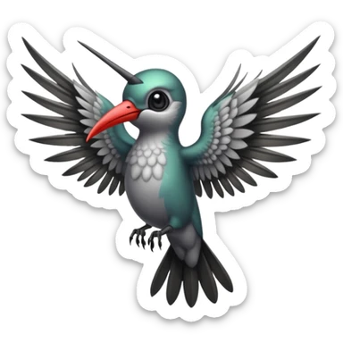 creppy demon like hummingbird with  creppy and very long wings   staring in your soul crepply and deadly  sticker