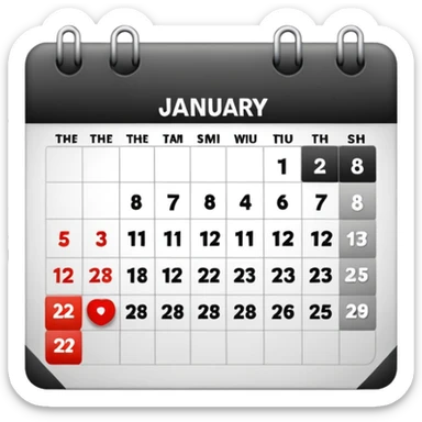 calendar page january 23 sticker