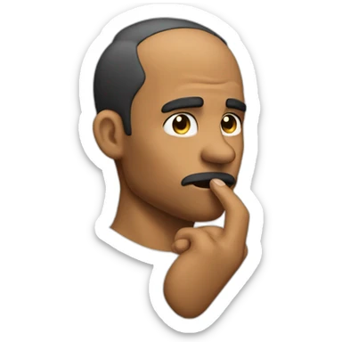 sharp jawline with finger on nose shhhh sticker