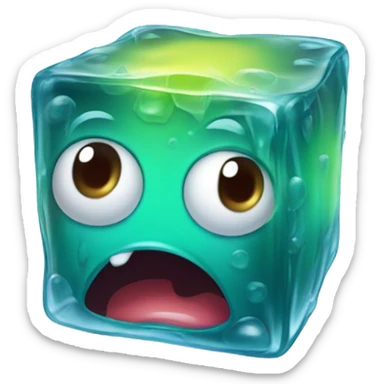 crying gelatinous cube sticker