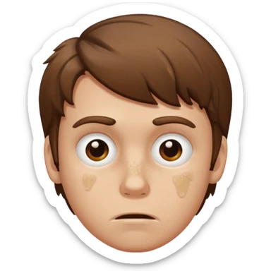 White boy with brown greasy hair with a lot of Achne and bugars sticker