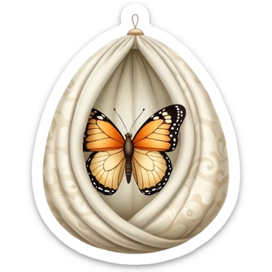 Butterfly in cocoon sticker