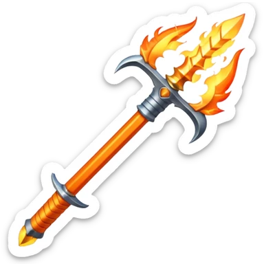 fire sword striking down sticker