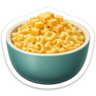 Fried Scrambled eggs and Mac and cheese in a fancy tall narrow bowl sticker