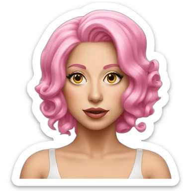 Lady-gaga-pink-hair sticker
