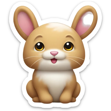 Cute stuffed rabit sticker