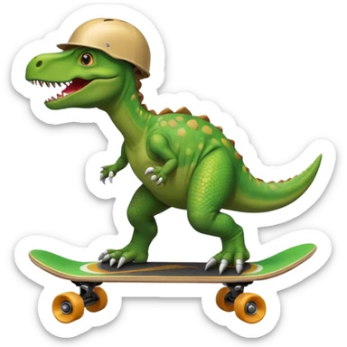 Dinosaur on a skateboard sticker