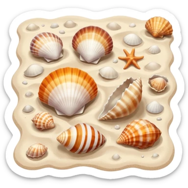 Beach with seashells sticker
