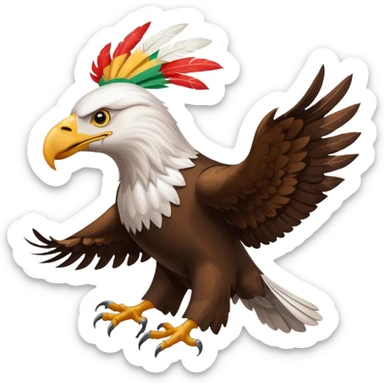 an eagle with its back turned and the Kurdistan flag on its back sticker