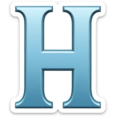 squared Latin capital letter H, bold, simple sticker