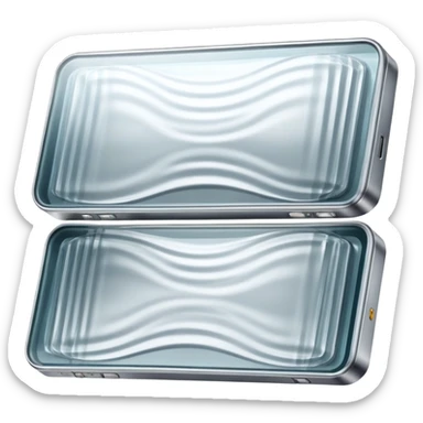 Metal dielectric interface, split screen showing metallic reflective surface on one side and transparent insulating material on the other side with electromagnetic waves sticker