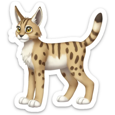 Striped and spotted Lynx-Caracal-Fakemon-hybrid full body sticker