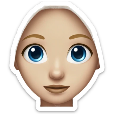 White girl with long straight blonde hair with a middle part and a silver hoop nose piercing  and blue eyes  sticker