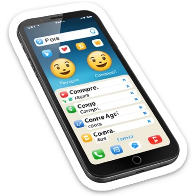 Quero uma desenho de celular e em baixo quero uma frase escrita ass vendendo esse celular em português  sticker