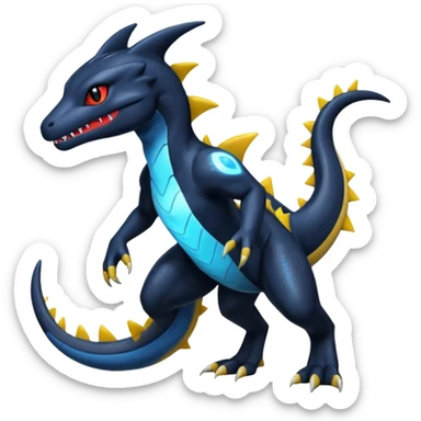 Shiny Salandit-Garchomp-Umbreon-Quilava-Fakémon-hybrid-creature (full body)  sticker