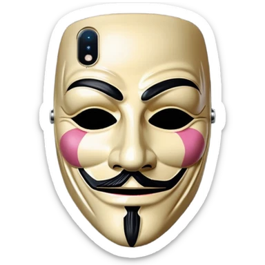 guy fawkes mask black  iphone 16 pro sticker