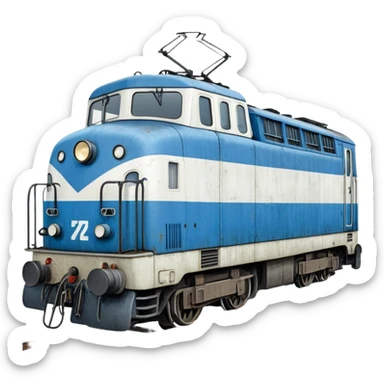 A soviet blue-white electric locomotive “chs 200” sticker