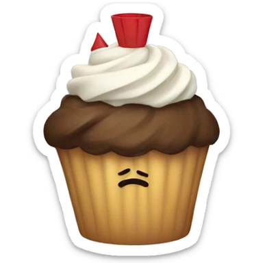 Cupcake with a cape sticker
