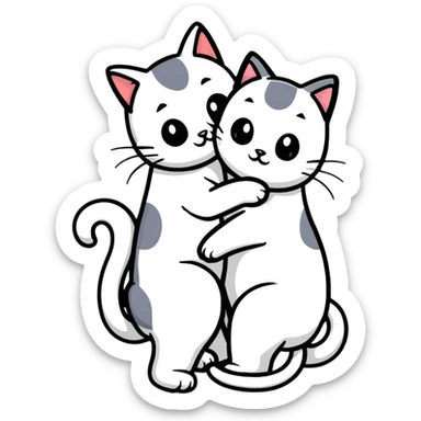 two emo cats in love sticker