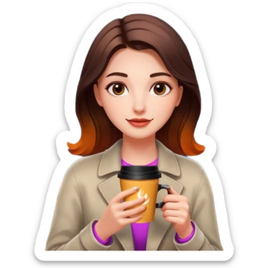 Woman with coffee , coffe shopwith  neon glow, Midnight Wander. sticker