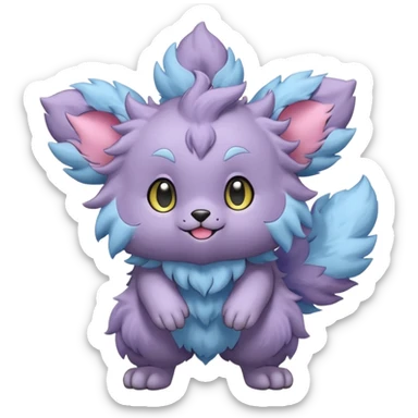 Purloin-Espurr-Rocruff-Fakémon-hybrid-creature (full body)  sticker