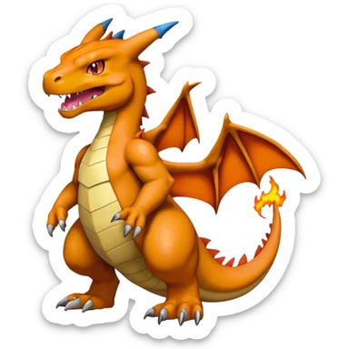 Cool edgy Agumon-Charizard-Digimon, full body  sticker