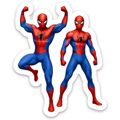 Spider-Man superhero in classic red and blue costume sticker