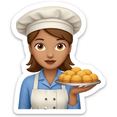 baker woman medium skin tone sticker