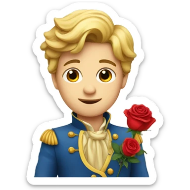 A little prince with a rose sticker
