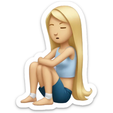 blonde girl with injured tailbone  sticker