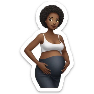 Beautiful Black women pregnant sticker