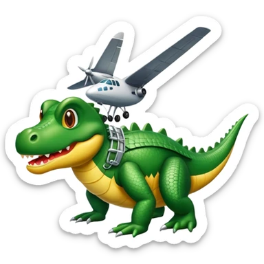 Cocodrilo con cuerpo de avión  sticker