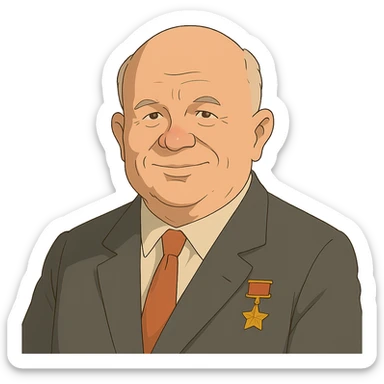ghibli style portrait of Nikita Khrushchev sticker