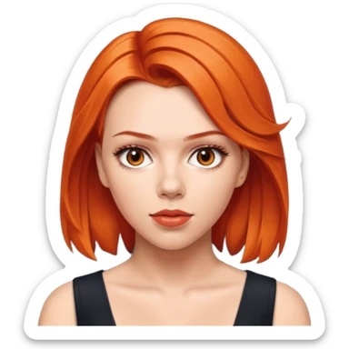 scarlett johansson, orange red sticker