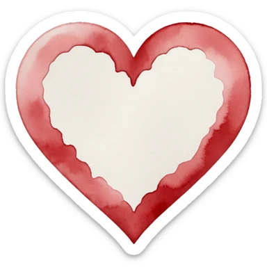 minimalist watercolor heart icon, monochromatic white washes, soft bleeding edges, on textured white paper, serene and emotional, perfect for app icon, transparent background, flat lay --style raw --stylize 150 sticker