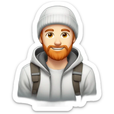 red-bearded-anime-guy-white-teeth-wearing-grey-beanie-white-shirt sticker
