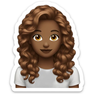 love in love couleur de peau blanche et cheveux marron  sticker