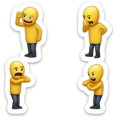 Don't hug me I'm scared yellow guy sticker