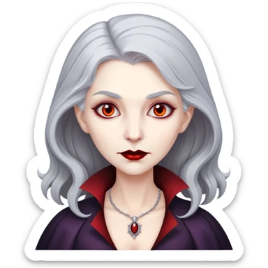 Vampire woman with grey hair sticker
