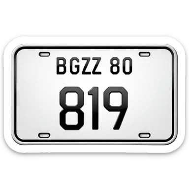 Make a car number plate say BGZ9007 sticker