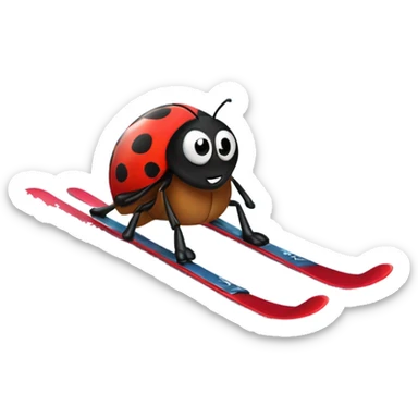 Ladybug skiing  sticker