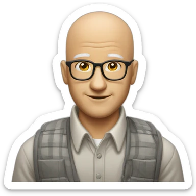 Old bald attractive white male nerd sticker