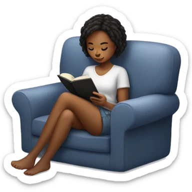 Cozy girl reading a kindle sticker