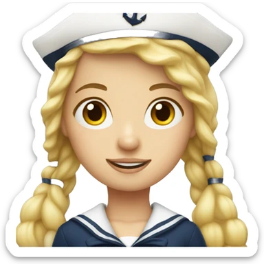 Blonde girl sailor with sailor hat sticker