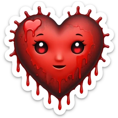 heart with a dark halo and grunge texture sticker